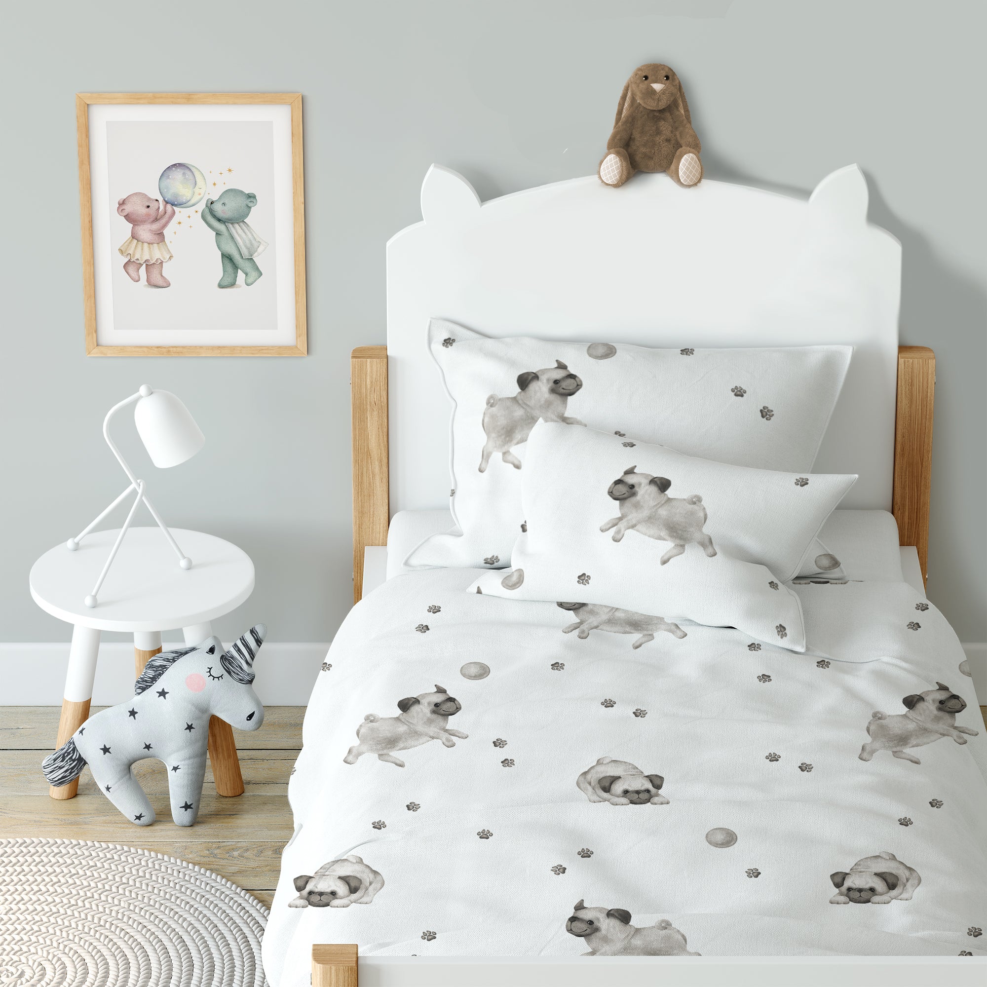 "Sweet Pug" Premium Children's Bedding