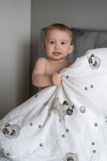 "Sweet Pug" Premium Children's Bedding