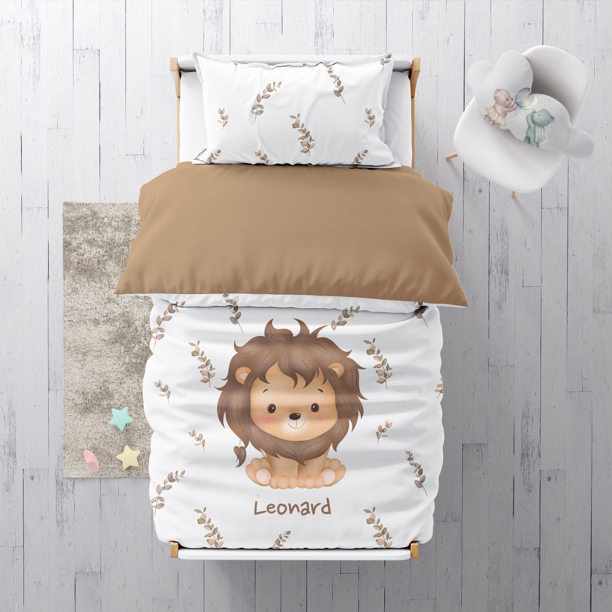 "The little lion" premium bed linen with name