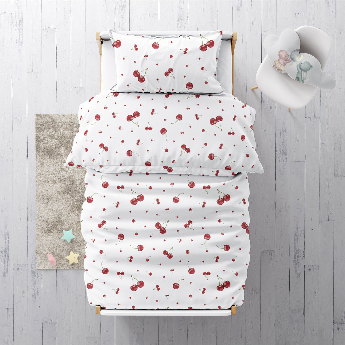 « Cerises » – Linge de lit haut de gamme pour enfants