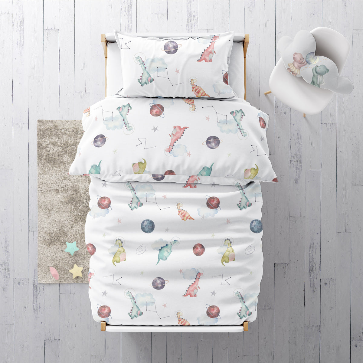 « Dino Galaxy » – Linge de lit haut de gamme pour enfants