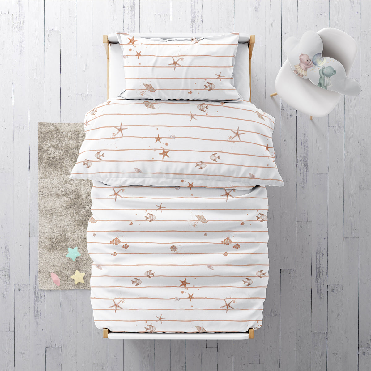 « Petites étoiles de mer » – Linge de lit haut de gamme pour enfants