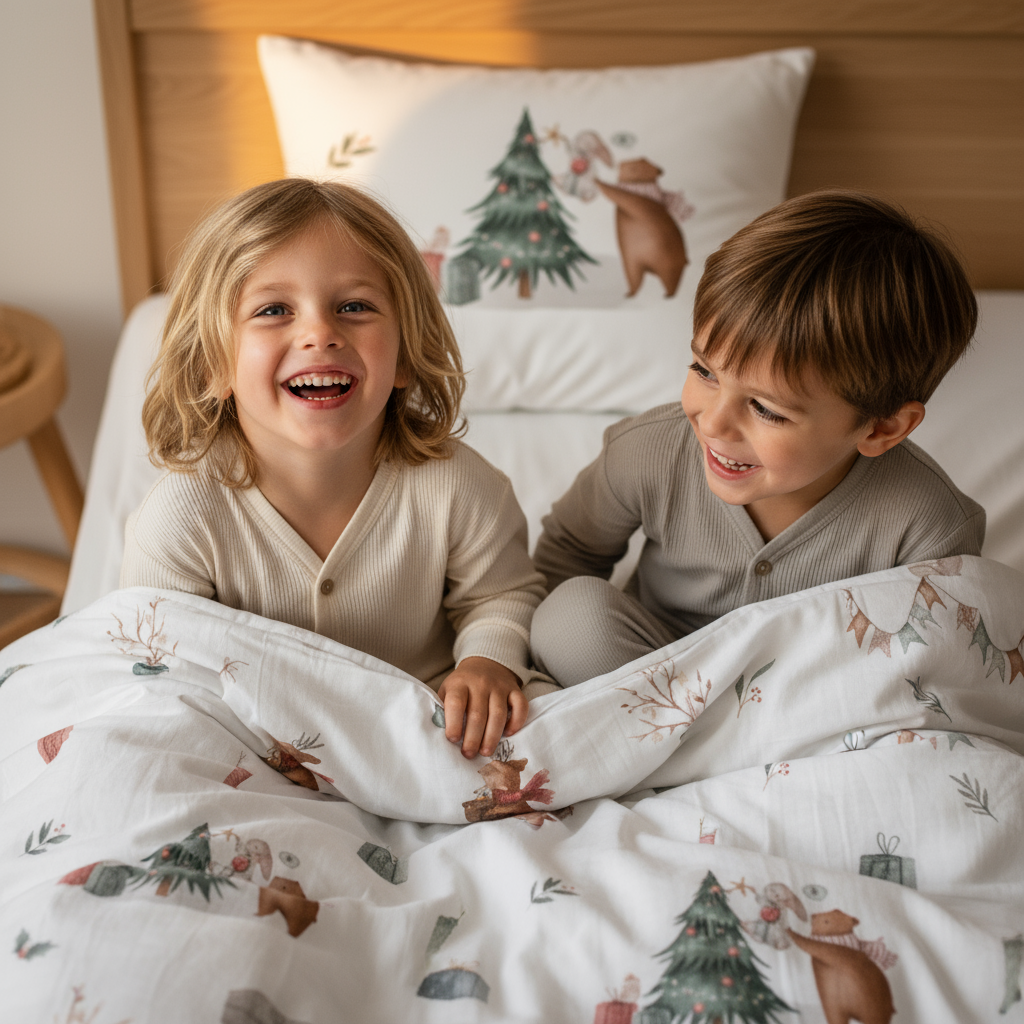 « Noël dans la forêt » – Linge de lit haut de gamme pour enfants