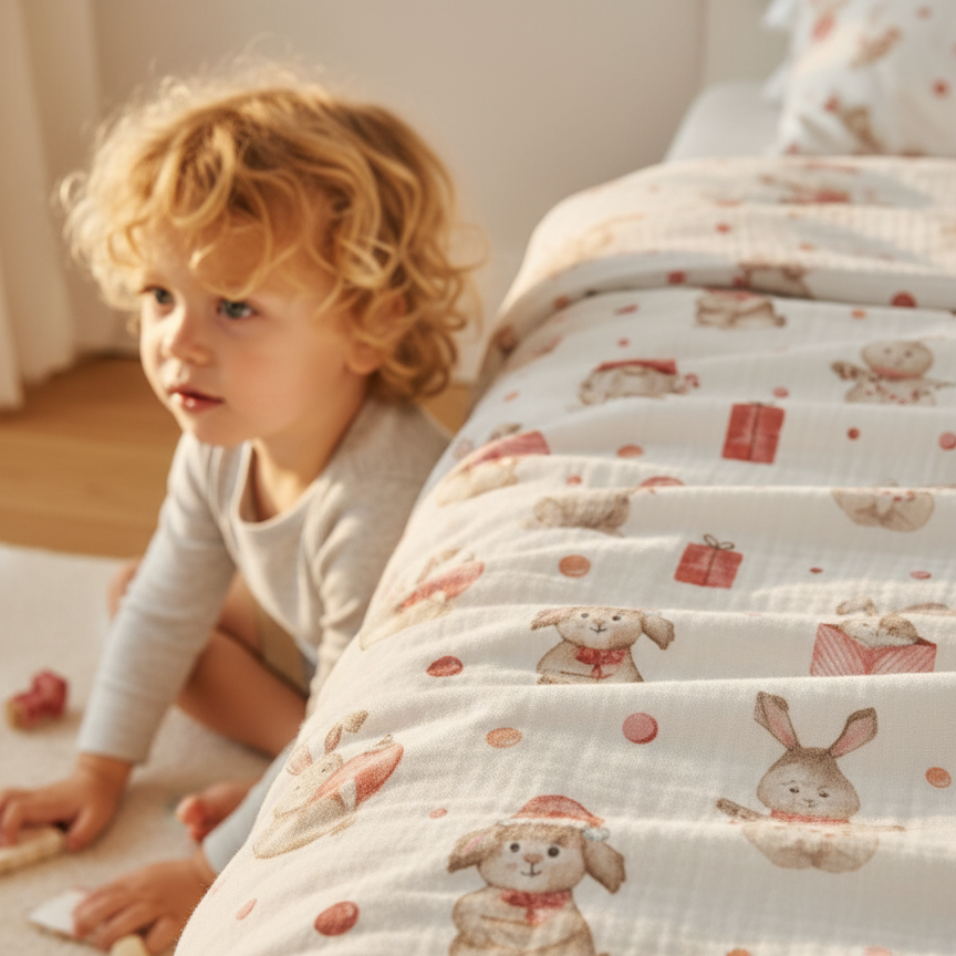“Weihnachtshasen” Premium Kinderbettwäsche