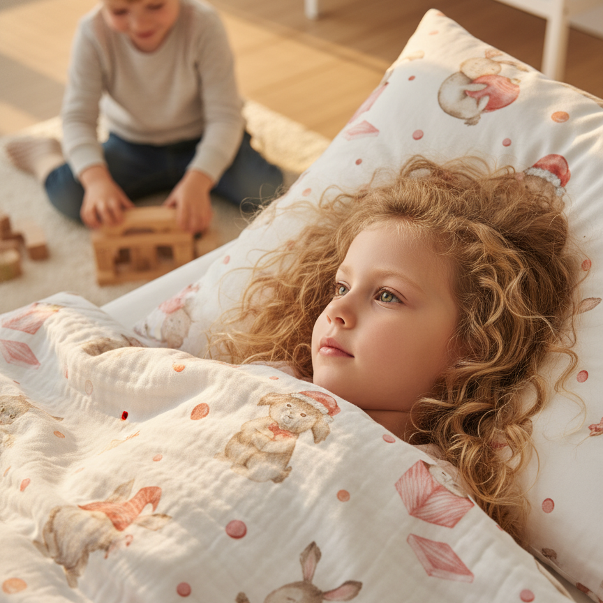 “Christmas bunnies” – Premium children’s bed linen