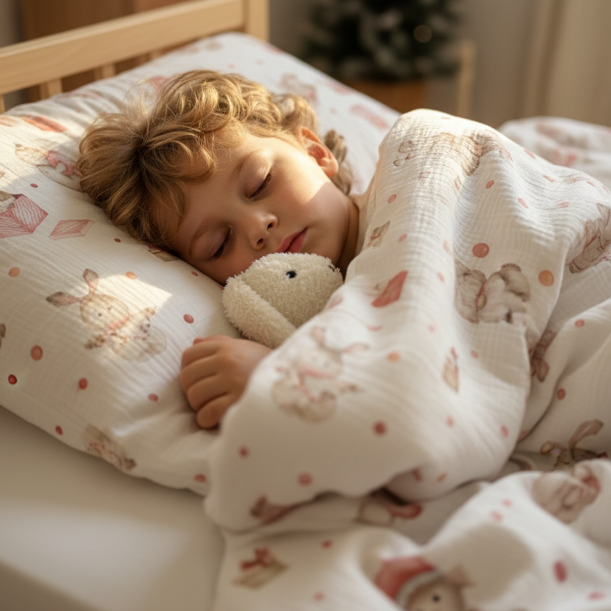 “Christmas bunnies” – Premium children’s bed linen