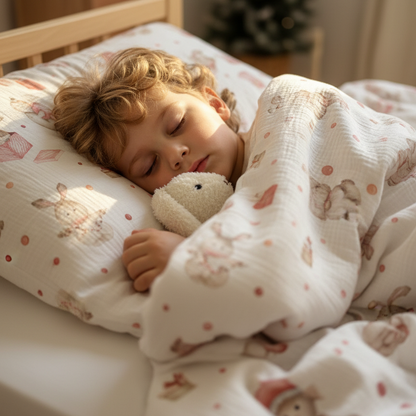 “Weihnachtshasen” Premium Kinderbettwäsche