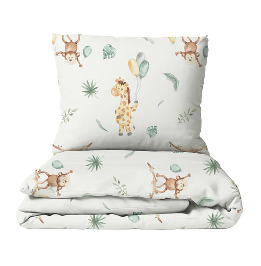 “Affe und Giraffe” Premium Kinderbettwäsche - Leslis