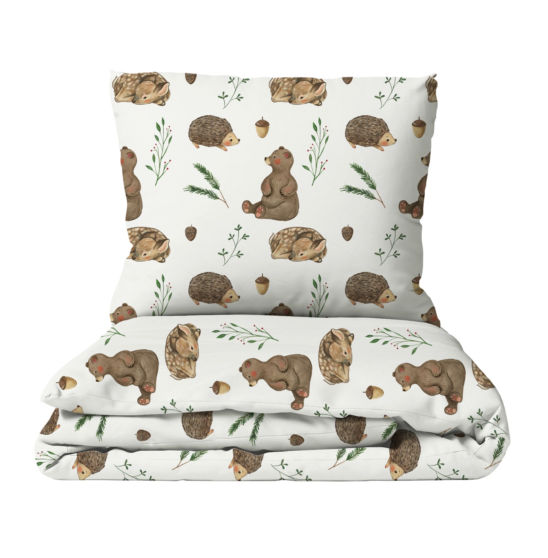 "Bear, hedgehog, deer" premium children's bed linen