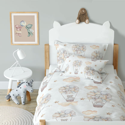 "Bear's balloon ride" premium children's bed linen