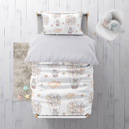 "Bear's balloon ride" premium children's bed linen