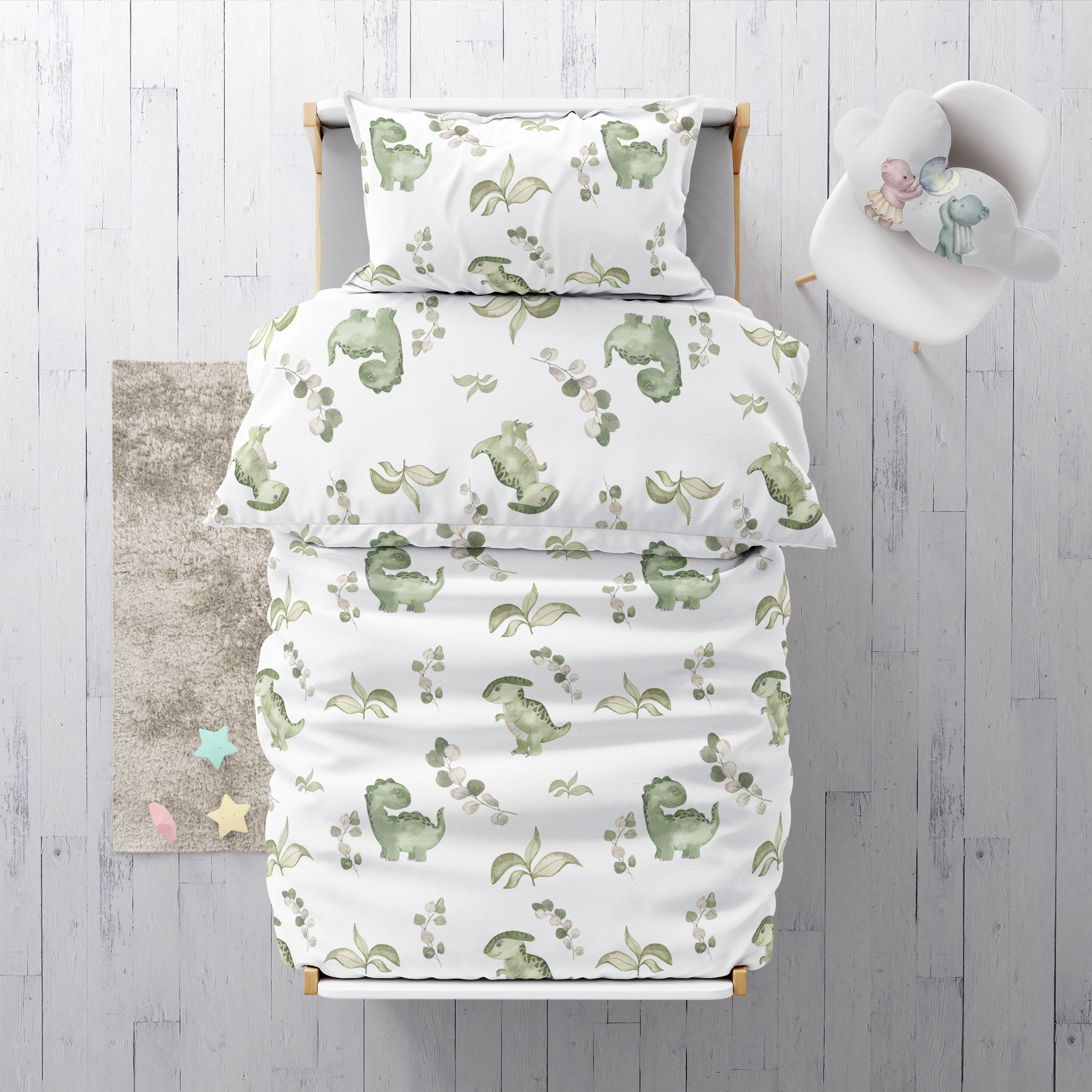 "Eucalyptus Dinos" premium children's bed linen