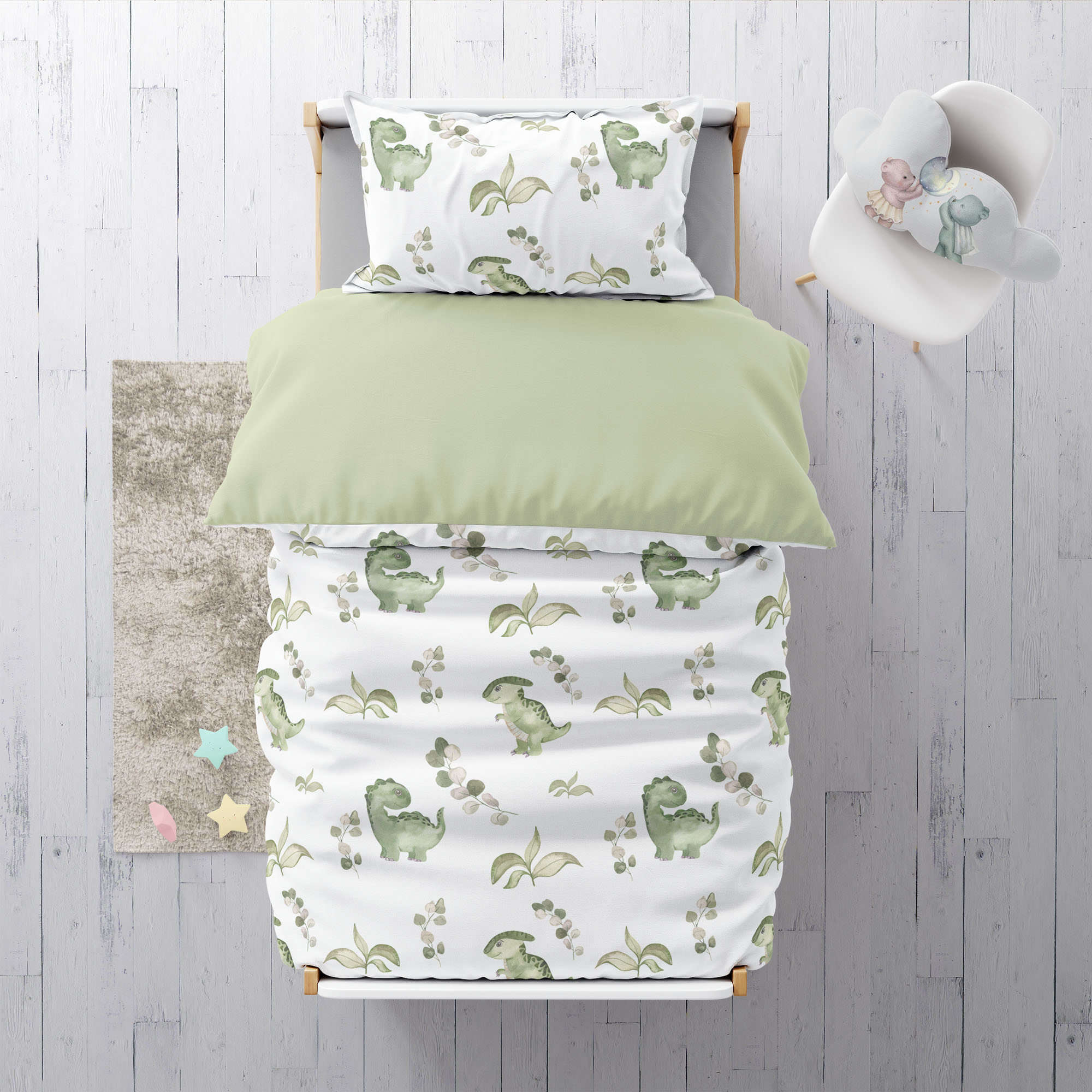 "Eucalyptus Dinos" premium children's bed linen