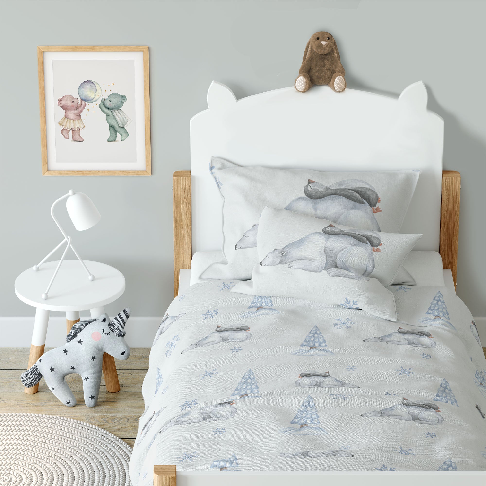 "Polar bear and penguin" premium children's bed linen