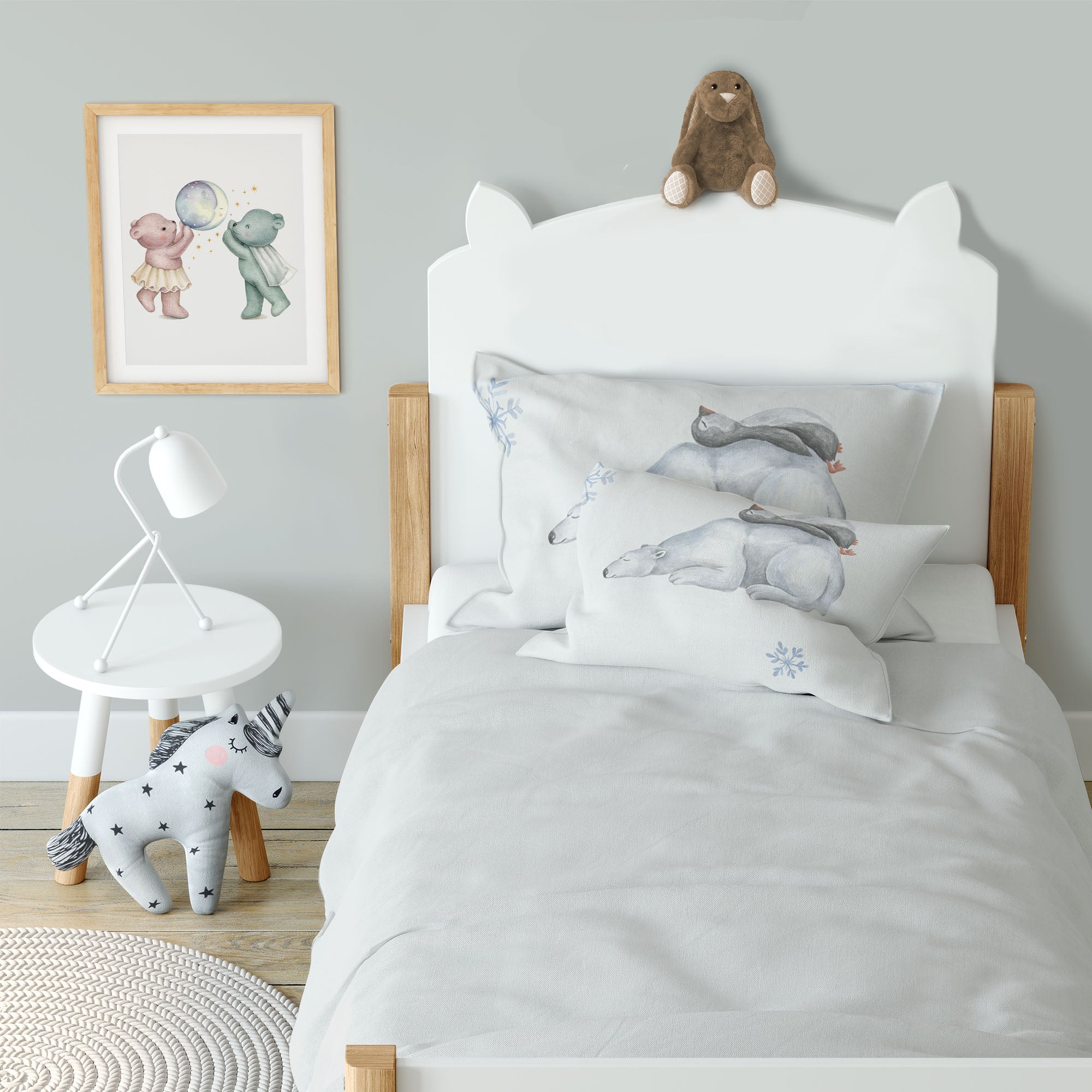 "Polar bear and penguin" premium children's bed linen