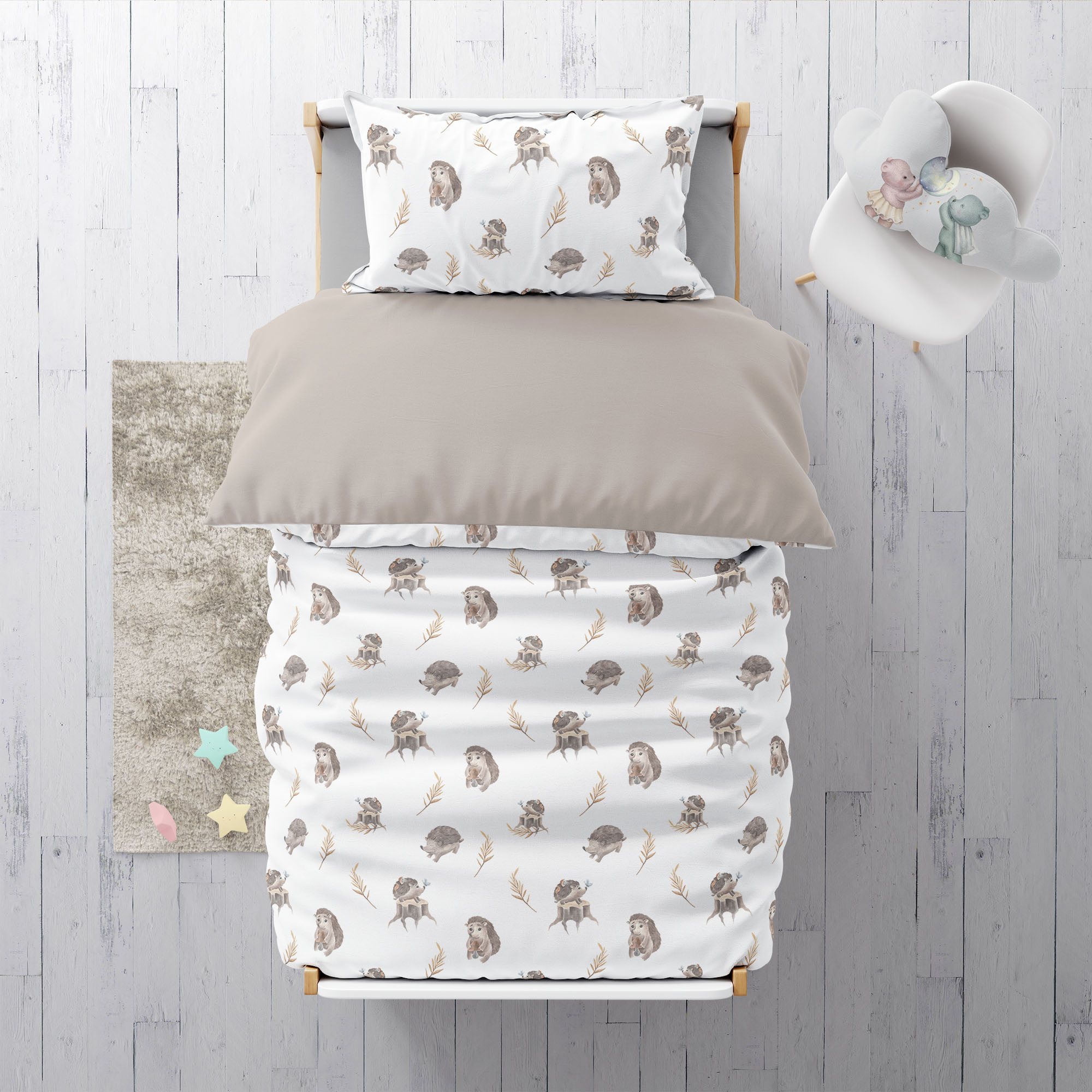 "Hedgehog" premium children's bed linen