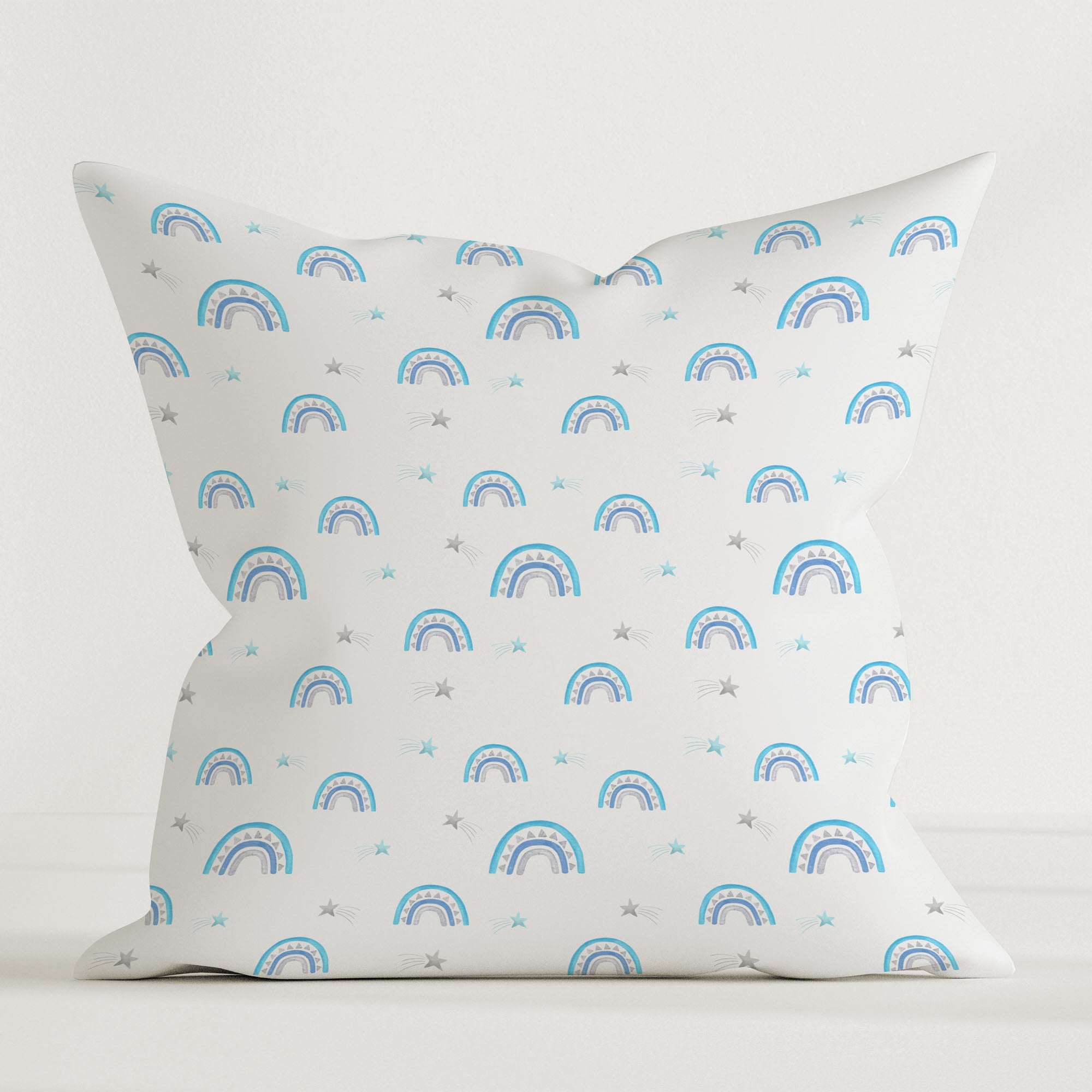 "Blue Rainbows" premium children's decorative cushion