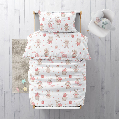 "Christmas bunnies" premium children's bed linen