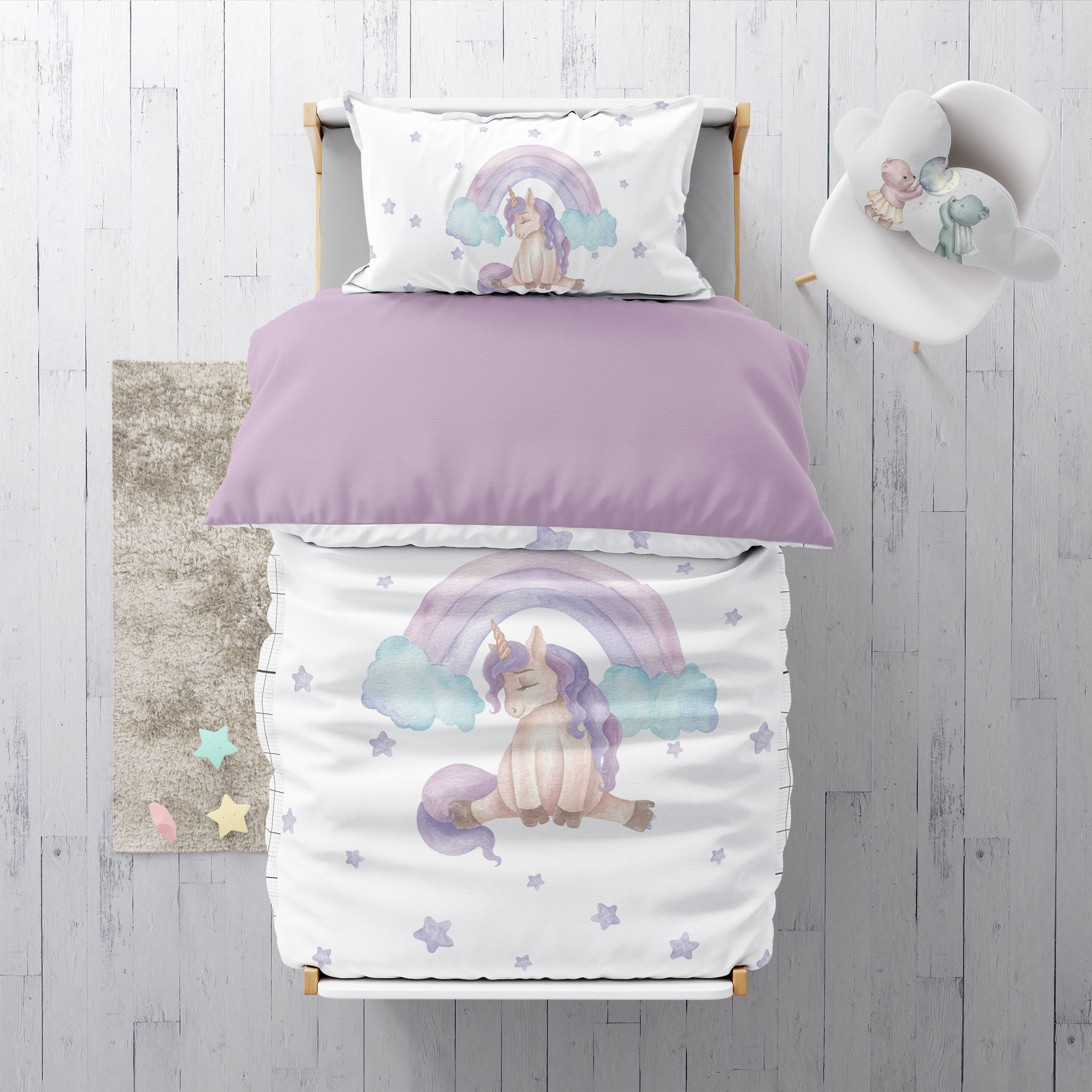 “Mein liebes Einhorn” Premium Kinderbettwäsche