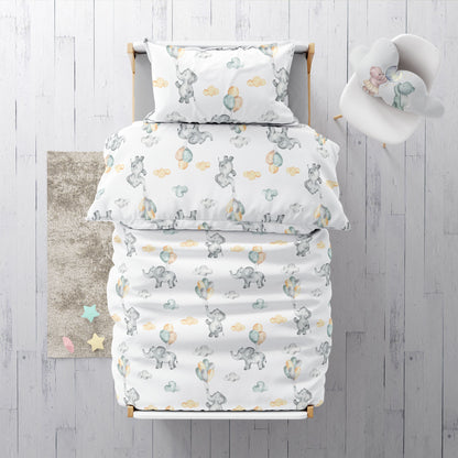 "Elephant balloons" premium children's bed linen